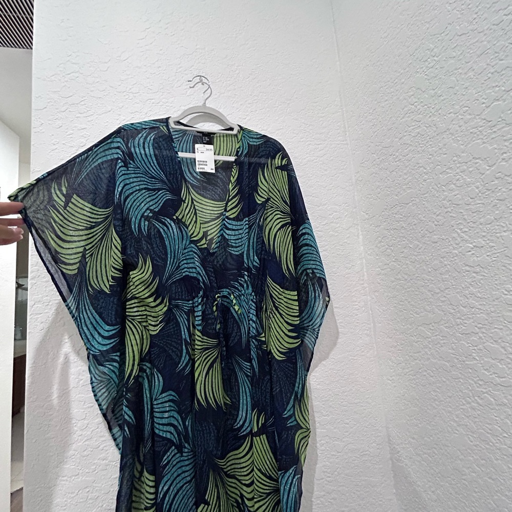 H & M • Green & Blue Cover Up Dress • XS/S - Picture 1 of 8